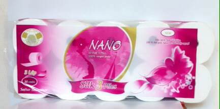 Giấy vệ sinh Nano 10 cuộn 3 lớp hồng